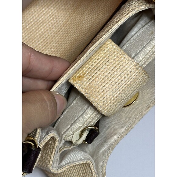Vintage Etienne Aigner Handbag Paper Straw Handmade Trim Small Boho - Picture 9 of 16